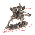 Brass God of Wealth Riding Horse Guan Gong Statue Home Decoration Accessories. 