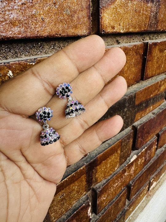 silver%20color%20small%20cute%20jimiky%20drop%20earring%20with%20multi%20and%20red,%20green,%20blue,%20maroon%20stone%20for%20women%20and%20girl%20-%20Image%203