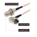 RG179 Cable 75 Ohm F Male Plug to F Male 90° Right Angle Plug Cable RF Coaxial Extension Pigtail for TV Set-top Box DIY Jumper. 