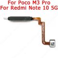 Fingerprint for Xiaomi Mi Poco M3 Pro Redmi Note 10 5G Finger print sensor home button ribbon flex cable Spare Parts. 