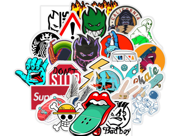 20/40/60pieces Boys Stickers Logo Symbols Stickers for Decorations Decals Books Laptop Scrapbook Journal Kids Girls Boys Wall Graffiti Stickers