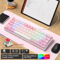 Lenovo Mini Gaming Mechanical Keyboard 63 Keys RGB Hotswap Type-C Wired Gaming Keyboard Keycaps 60% Ergonomics Keyboards. 