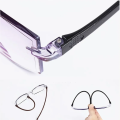 Reading Glasses Men/woman Magnification Eyewear Presbyopic Glasses Diopter +2.0 Glasses Clear Eyeglasses Smart Focus Men Women Rimless Reading Glasses Anti Blue Light Bifocal Far Near Magnification Eyewear Presbyopic Glasses. 