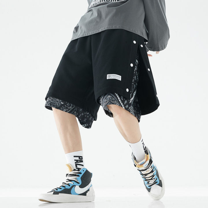 Charles%20Peach%20Heart%20Shorts%20for%20Men%20Sports%20Fashion%20Loose%20Paisley%20Two-Piece%20Breasted%20Summer%20Leisure%20Cropped%20Pants%20-%20Image%203