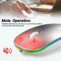 LED Wireless Mouse compatible Slim Rechargeable Silent Mice RGB Ergonomic Gaming mouse for Computer Laptop PC 2.4GHz. 