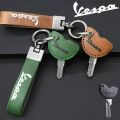 Genuine Ostrich Skin Retro Leather Scootor Motorcycle Key Fob Shell Case Cover Holder Chain Bag Protector Keychain For Vespa Enrico Piaggio Primavera Sprint S GTS LX LXV PX 946 Elettrica GTV Fly 50 125 150 200 300 300ie S50 S125 S150. 