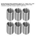 100Pcs Thread Inserts Male Female Reducing Nut Repair Tool Stainless Steel Fastener M6x1. 