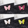4Pcs Pearl Butterfly Jeans Button Adjustable Clips For Pant Skirts Waist Tightener Buckle Snap Button Adjuster Pants Pins Cuilei. 