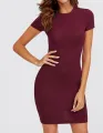 Short Sleeve Bodycon Short Dress. 