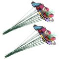 40 Pieces Garden Butterflies Stakes And 8 Pieces Dragonflies Stakes Garden Ornaments for Patio, Totally 48 Pieces. 