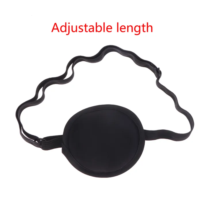 Pirate Eye Patch Unisex Black Single Eye Patch Eyepatch One Eye Washable Adjustable Concave Eye Patch Kid Pirate Cosplay Costume Huiye