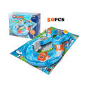 Ocean Track Park - 50 Pcs New Water Fun Game Set - Water Slide with Fish for Kids. 