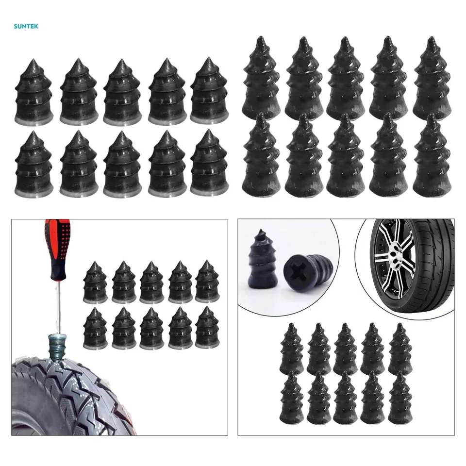 60-Pack Tire Repair Nails & Screws With Screwdriver Kit For Car Vacuum Tire Puncture Fix | Rubber Plug Set