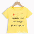 DIY print kids T-shirt summer boys/girls color clothes childen's top tshirt baby custom design T-shirt. 