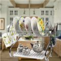 S-shaped 2-Tier Multi-function Stainless Steel Dish Rack. 