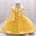 6 12 24 36 Months Baby Girls Dress Big Bow Wedding Party Elegant Little Princess Dress Kids Birthday Present Christmas Vestidos. 