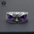 Prism Finger Ring Ultralight Adjustable Owl Ring with Big Eyes Simple Style Finger Band for Women Men Engagement Wedding Jewelry Gift. 