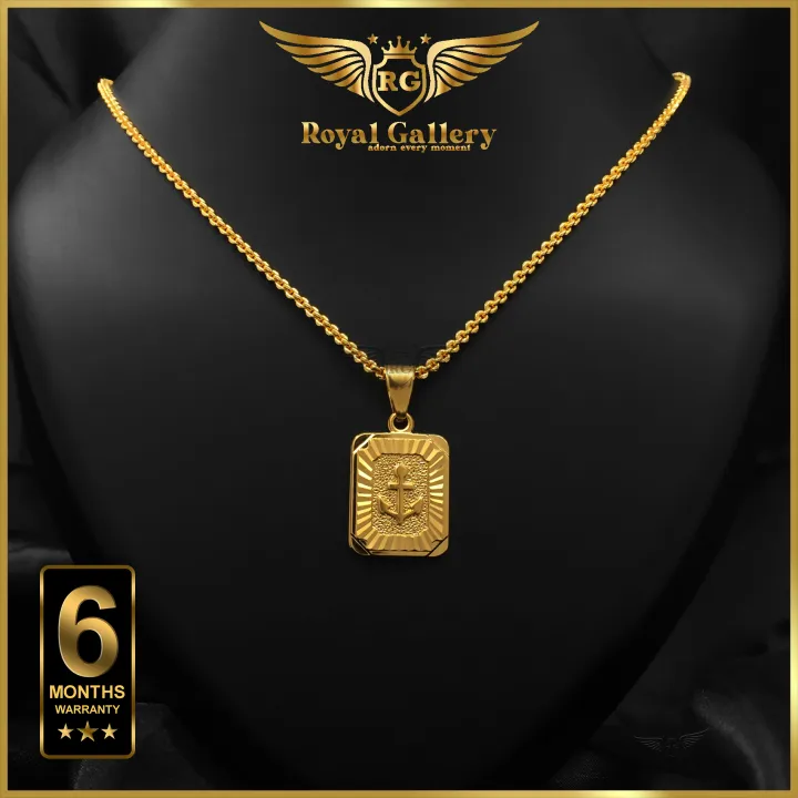 Gold Plated Diamond Chain with Ancor Pendant