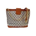 GD Supreme  Medium Brown Bucket  Hand Bag For Women New Trend Hand Bag With Brown Trim Women's Office Bag. 