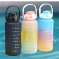 3 in 1 Bottle set/Kit 3 Bottles 2 Liters 900ml 300ml Water Bottles Straw Stickers 3d and 2d Squeeze Leakproof Portable Travel bottles Gym Fitness School Work Ride Trave. 