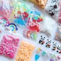 【GlobalTrendz】46PCS Slime Kit Foam Ball Plastic Beads Sponge Strip Gold Powder Slime Box Fruit Slices DIY Material Kids. 