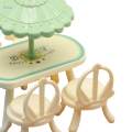Pretend Play Outdoor Dinign Table and Chair Set Exquisite Activity Picnic Dinner Toys Picnic Table with Parasols for Birthday Gift Preschool. 