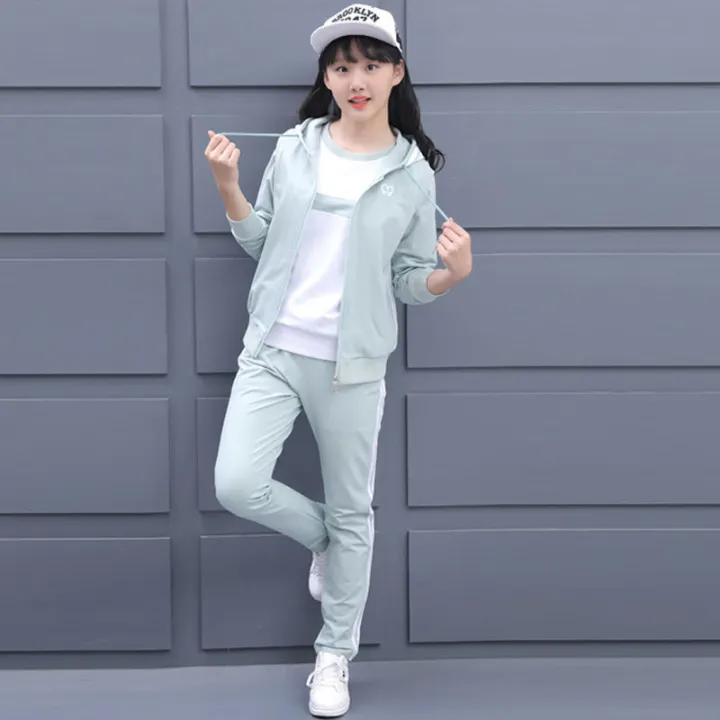 Girls'%20Clothing%20Middle%20School%20Student%20Sports%20Suit%20Female%20Spring%20and%20Autumn%20Large%20Size%20Women's%20Clothing%20Korean%20Style%20Casual%20Sweatshirt%20Older%20Children%20Three-Piece%20Suit%20Autumn%20-%20Image%209