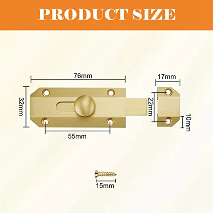 NCANRUI%20Door%20Locks,%20Brass%20Mount%20Sliding%20Door%20Locks,%20Door%20Latches%20for%20Bedroom/Bathroom/Cabinet%20(Gold)%20-%20Image%203