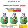 Cute Cat Shape Mechanical Spring Timer Visual Timer Kitchen Timer. 