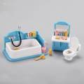 1:12 Scale Dollhouse Bathroom Set Kids Toy Playset Miniature Furniture Toys. 