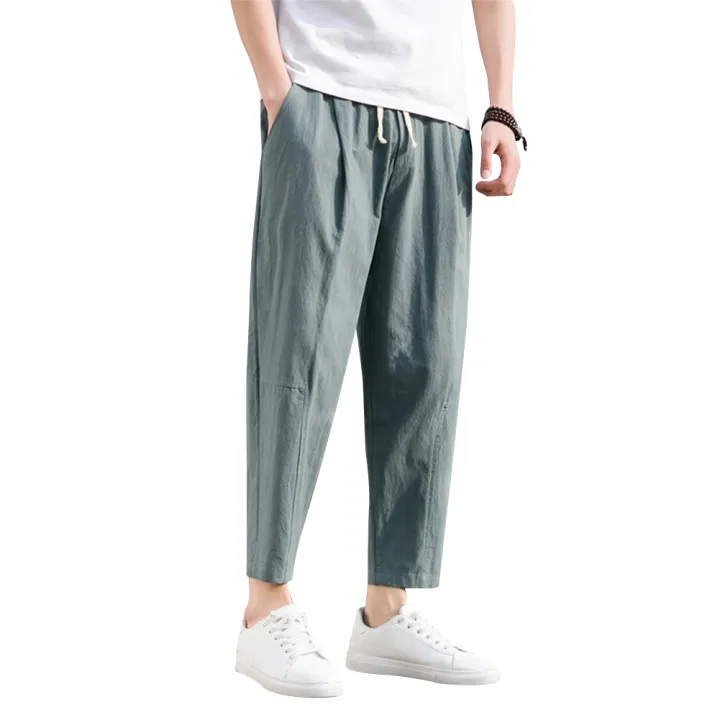 Yfashion%20Men%20Pants%20Solid%20Color%20Cotton%20Blended%20Casual%20Loose%20Straight%20Trousers%20For%20Spring%20Summer%20color%20-%20Image%209