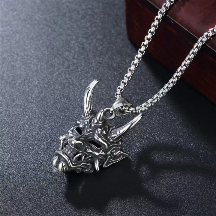 Ghost Pendant Necklace Men's Classic Retro Punk Hop Rock Necklace Jewelry Horror Halloween Gift Exquisite Gothic