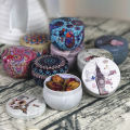 Retro Floral Tin Can Tea Storage Box Candy Gift Case　GENGLI. 