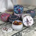 Retro Floral Tin Can Tea Storage Box Candy Gift Case　GENGLI. 