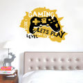 Gaming Zone Game Wall Sticker Playroom Bedroom Eat Sleep Game Repeat Xbox Ps4 Quote Wall Decal Gamers Room Vinyl Decor For Gamers Living Room Bedroom. 