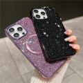 HOCE Bling Glitter Magnetic Cases For iPhone 15 14 13 12 11 Pro Max 14 15 Plus Magsafe Case Luxury Plating Soft Bumper Hard Back Phone Cover. 