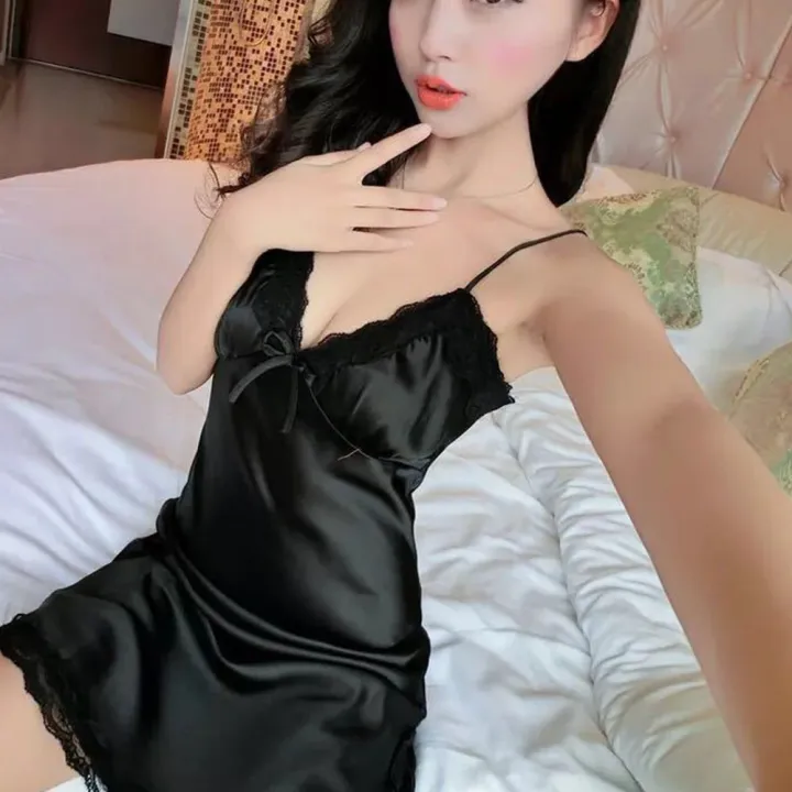 Lingerie%20Home%20Dress%20Ladies%20Lace%20Summer%20Silk%20Satin%20Skirt%20Sleepwear%20Nightwear%20Nightdress%20-%20Image%207