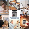 14-Digit Desktop Calculator Solar Battery Dual Power Large LCD Display Big Sensitive Button with Check & Correct Function for Office School Business Desk. 
