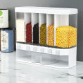 Wall-Mounted Dry Food Dispenser 6-Grid Cereal Dispensers Food Storage Container Kitchen Storage Tank for Cereal, Rice, Candy, Coffee Bean, Snack, Grain. 