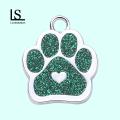Loveseason Dog Tag Hanging Hole Design Paw Shape Pet Dog Tag Pendant. 
