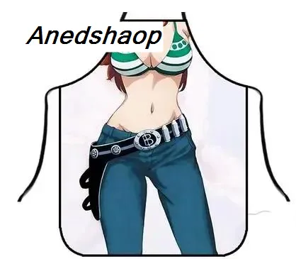 Anedshaop New Funny Aprons Cartoon Aprons Anime Kitchen Apron Dinner