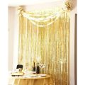 Foil Curtain Backdrop Foil Fringe Curtain Birthday Party Decoration Wedding Backdrop Curtain , Engagement, Bridal Shower , Baby Shower and Anniversary party Decoration 6 Feet Length & 4 Feet Width. 