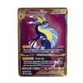 New Pokemon Anime Scarlet Violet Charizard Miraidon Koraidon Gold Black English Metal Cards Vmax Mega GX Game Collection Cards. 