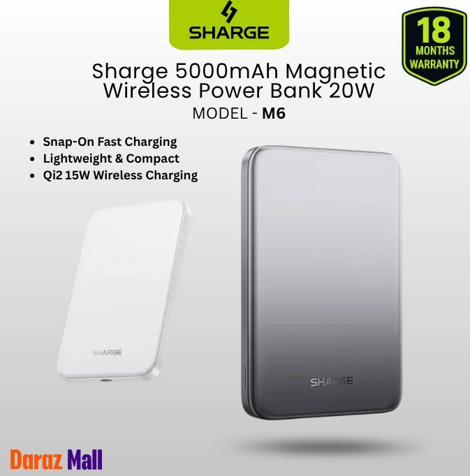 Sharge%20M6%205000mAh%20Magnetic%20Wireless%20Qi2%20Power%20Bank%20(20W)%20-%20Image%202
