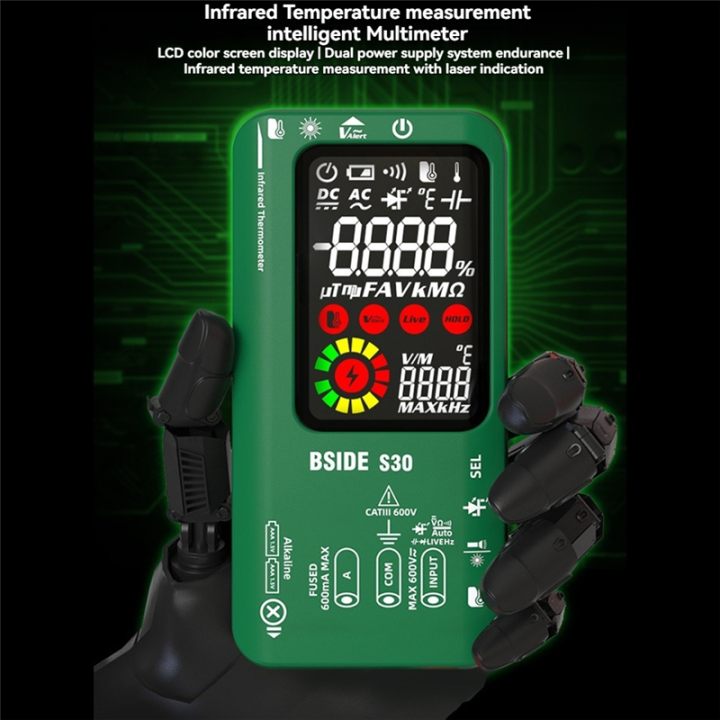 Infrared Multimeter Digital Multimeter Infrared Temperature 15V Diode LED Rechargeable ...