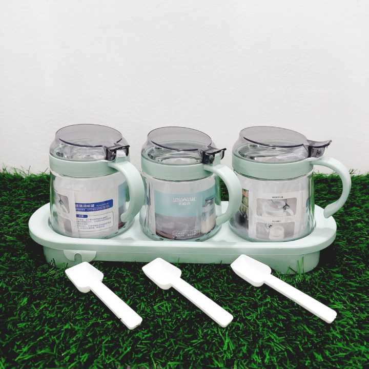 Lovwish%20Glass%20Jar%20Tray%20&%20Seasoning%20Pot%20Set%204Pcs%20Kitchen%20Coarse%20Cereals%20Storage%20Jar%20Canister%20Dispenser%20With%20Spice%20Jar%20Set%20Korean%20Style%20Cat's%20Paw%20Glass%20Sealed%20Can%20Large%20Capacity%20-%20Image%203
