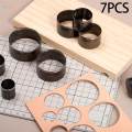 7 Pieces Leather Cutting Dies Shapes Hole Hollow Punch Cutter Set Hole Punch Die Round. 