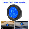 【New release】Solar Car Clock Outside Thermometer Driving Time Reminder Automatic Switch High Precision Clocks Car Electronic. 