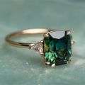 【ALLGOOD】Elegant Square Emerald Ring for Women Fashion Gold Color Inlaid Green Zircon Wedding Rings Bridal Engagement Jewelry. 