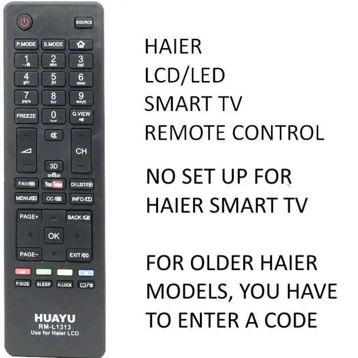 HAIER%20LCD/LED%20SMART%20TV%20REMOTE%20CONTROL%20WITH%20YOUTUBE%20AND%203D%20BUTTONS%20HUAYU%20RM-L1313%20-%20Image%203
